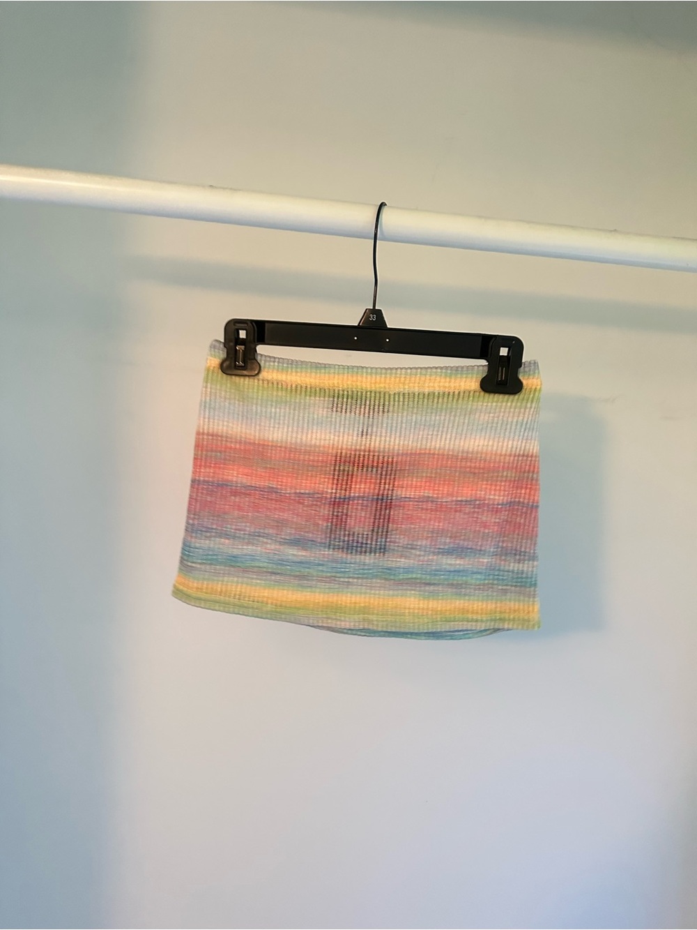 PrettyLittleThing Pastel Striped Ribbed Mini Skirt - Multicolor